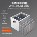 SucceBuy 8/40LBS Commercial Grease Trap Grease Interceptor Side Inlet Interceptor Under Sink Stainless Steel Grease Trap 2.8 GPM