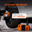 SucceBuy Electric Car Jack 5 Ton Hydraulic Jack with Electric Impact Wrench Portable Car Lift  for SUV Sedan Truck Change Tires