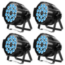 U'King 4件套200W 18 LED帕灯 四合一18x8W RGBW舞台灯 DMX 512控制 4/8CH 平板灯 圣诞DJ派对迪斯科灯
