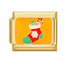 FUNIQUE Romantic Christmas Tree Snowman Sleigh Garland Italian Charm Links Fit 9mm Bracelet Stainless Steel DIY Jewelry Making