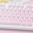 Side Printed RGB Backlit Keycaps Sakura Pink Double Shot PBT Keycaps Cherry Profile for Cherry MX Switches Mechanical Keyboard