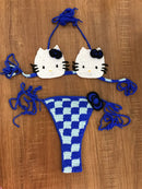 Lady's Cute Crochet Bikini Set 2 Pieces Bathing Suit Sexy Micro Bikinis 2024 Ties Swimsuit Thong Swimwear Women Swimming Suit