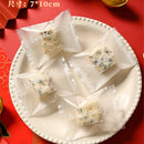 2025 Chinese New Year Snowflake Crispy Packaging 100Pcs 7x10cm Baking Cookie Machine Sealed Candy Bags