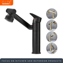 ELLEN Multifunction Bathroom Sink Faucet Hot Cold Water Mixer Crane Antique Bronze Deck Mounted Universal Water Taps EL1326
