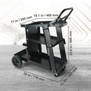 SucceBuy Welding Cart 3-Tier Welder Cart with Swivel Wheels Safety Chains Rolling Tank Storage for Plasma Cutter Welding Machine