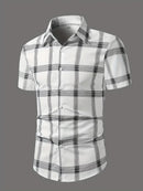 Men's Shirt Plaid Lapel Short Sleeve Shirt Multicolour Outdoor Street Short Sleeve Printed Clothing Fashion Designer Leisurewear