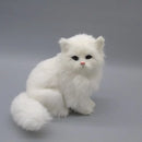 Realistic White Persian Cats Stuffed Toys Simulation Cat Dolls Table Decor Gift for Kids Boys Girls Easter Xmas Gift