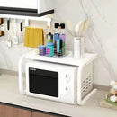 Microwave Kitchen Organizer Carbon Steel Shelf Kitchen Table Storage Drill-Free Cutlery Spice Rack