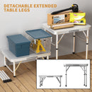 Klappbarer Campingtisch Outdoor Indoor Garten Balkon Markt Küche Arbeitstisch Verstellbar Weiß Tragbarer Picknicktisch 60x45 cm