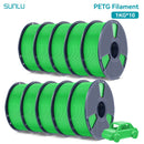 SUNLU 10公斤 PETG/ABS 耗材 10卷 3D打印线材 1公斤/卷 1.75毫米 100% 线材整齐排列 适用于欧美地区3D打印
