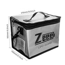 Zeee Lipo Safe Bag Battery Fireproof Bag Large Capacity Pouch for Storage Guard Charging 10 Cell Adjustable Battery Safe Bag