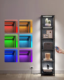 VASAGLE 6-level bookcase with adjustable LED lighting shelf with steel frame 30.3x40x178.6 cm