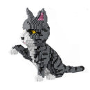 KNEW BUILT Adorable Cat Mini Model Building Blocks Expressive Faces Orange and Black Options for Kid Toys Pet Fans Style Bricks