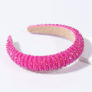 Full Crystal Luxury Hair Accessories Hairbands Sparkly Padded Rhinestones Headbands Headdress Black White Pink Women Headband