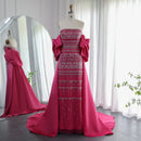 Sharon Said Luxury Sage Green Evening Dress Lilac Blue Beaded Fuchsia with Cape for Women Wedding Party Dress SS238 Customized