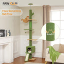 Adjustable 210-274CM Floor to Ceiling Cat Tree Tower 5 Tiers Climbing Tree for Indoor Cats with Condo Scratching Post Ladders