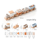 Montessori Toys Baby Animal Train Toys Wooden Animal Stacking Toy Blocks Game Hands-on Queuing Ability Educational Children Gift