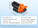 SucceBuy RV Water Pressure Diaphragm Pump 3.3GPM / 3.5GPM / 5.5GPM Adjustable  Priming Sprayer Pump for Camper Marine Boat Lawn