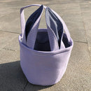 Personalized Seersucker Easter Basket with Gingham Floppy Bunny Ears, Embroidered Canvas Seersucker Easter Baskets for Kids Gift