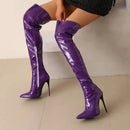 Autumn and Winter New Style Fashion High-heeled Women's Long Boots Sharp Toe Sexy Party Over The Knee Boots High 12cm Size 35-48