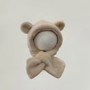 6-24 Months Baby Hat One Piece Little Baby Bear Hat Scarf Winter Thick Ear Hat for Boys and Girls Infant Toddler Accessories