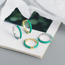 Turquoise 925 Sterling Silver Ear Needle Green Zircon vintage emerald Heart/Flower Pendant Hoop Earrings Fashion party Jewelry