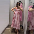 Fashion Women Floral Dress Sleeveless Spaghetti Strap Cinched Waist Slim Female Dress Chic Summer Vacation Clothes 2026 New