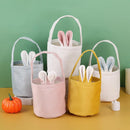 Rabbit Ear Bag With Handle 2025 Easter Bunny Gift Buckets Velvet Bags Wedding Candy Bag Kids Birthday Party Supplies