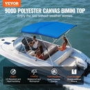 VEVOR 3弓船用比米尼顶蓬900D涤纶顶棚带1英寸铝合金框架，防水遮阳，含收纳袋