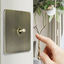 86 Type Green Bronze Stainless Steel Panel Wall Light 1-3 Gang 2 Way Toggle Switch