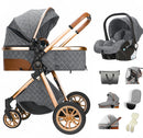 Baby Stroller 3 in 1 Easy Folding Multifunctional Stroller Travel Portable Baby Carriage Safety Seat EU Standard Free Shipping