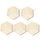 5Pcs Silicone Dining Table Placemat Coaster Cup Hexagon Mats Heat-insulated Bowl Home Decor Desktop Eco-friendly Insulated Pad