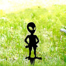Abstract Alien Silhouette Garden Stake, Father's Day Metal Outdoor Home Decor, Lawn Art for Yard, Patio, Flowerbed