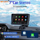 MTIJIEY车载收音机无线CarPlay安卓自动多媒体视频播放器7英寸便携式触摸屏带USB AUX