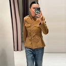 Chic Grid Belt Women's Coat Double Breasted Lapel Lace-Up Long Sleeve Lady Coats 2026 Autumn Fashion Female Vintage Jacket Lady