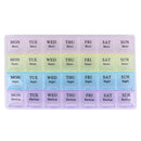 28-Compartment Medicine Tablet Dispenser Sealed Pill Capsule Splitters Case Moisture-proof Weekly Medicines Containers Daily Use