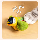 Wall‑Mounted Sound‑Activated Plush Bird Catnip Toy, Interactive Kitten Chasing Teaser, Indoor Pet Play Entertainment Accessory