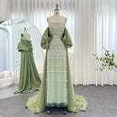 Sharon Said Luxury Sage Green Evening Dress Lilac Blue Beaded Fuchsia with Cape for Women Wedding Party Dress SS238 Customized
