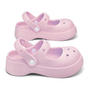 STRONGSHEN Women Summer Platform Clogs Sandal Outdoor Non-slip EVA Mary Jane Hole Shoes Beach Slippers Women's Sandalias Muje