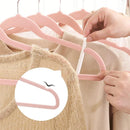 Gold Hook Anti-slip Flocking Hanger, Velvet Adult Clothes Rack Non-marking Plastic Magic Hanger, Wardrobe Clothing Store Storage