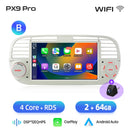 AWESAFE Wireless CarPlay for Apple Android 13 Auto Radio for FIAT 500 Abarth 2007 2008 2009-2015 Multimedia Screen Stereo GPS