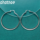 SHSTONE 925 Sterling Silver 55mm Smooth Round Hoop Earrings For Women Party Engagement Wedding Birthday Gift Fashion Jewelry