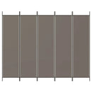 Divider with 5 Anthracite Panels 250x200 cm Fabric Home decoration products, partition screens, privacy screens
