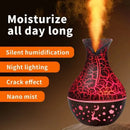 7彩裂纹花瓶空气加湿器星空深木纹镂空家用香薰精油香薰机150毫升