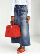 Modigirl 2026 Fall Long Demin Skirt for Women Trendy Winter Spring Party Streewear Daily Classic Blue Jean Maxi Skirts Bottoms