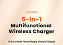 Toocki 5 in 1 Wireless Charger Phone Stand For iPhone 15 14 13 15W Fast Charging Magnetic Dock Station For Apple Watch Earphones