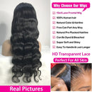 Body Wave Lace Front ≥98% Human Hair Wigs 13x4 13x6 HD Transparent Lace Frontal Wigs For Women 360 Pre Plucked Hd Transparent Lace Wigs For Women 30 40 Inch Local Warehouse In The Us Ships Within