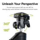Ulanzi TT38 One-click Quick Release Tripod Uka Tripod Top Handle Grip for Camera Netting bracket with a Hidden Hook 180° Tilt