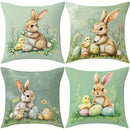 Easter decoration pillow cover rabbit chick and egg print soft and comfortable sofa cushion cover home room decoration