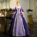 Palace Princess Queen Elegant Ball Party Formal Maxi Dress Medieval Lace Square Neck Medieval Renaissance Victorian Vestidos